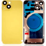 Iphone 14 ile Uyumlu Arka Cam Çelik Plakalı MagSafe Mıknatıs Önceden Takılmış Kapak Sarı