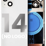 Iphone 14 ile Uyumlu Arka Cam Çelik Plakalı MagSafe Mıknatıs Önceden Takılmış Kapak Starlight