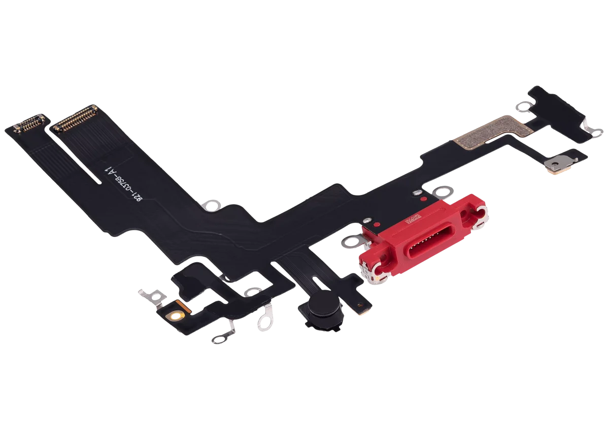Iphone 14 ile Uyumlu Şarj Portu Esnek Kablosu Aftermarket Plus Kırmızı ile Uyumlu - Görsel 4