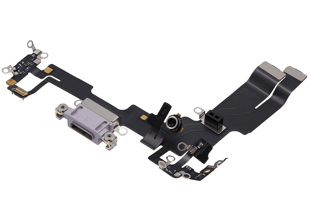 Iphone 14 ile Uyumlu Şarj Portu Esnek Kablosu ile Uyumlu Kullanılmış  Çekme Mor - Görsel 3