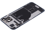 Iphone 15 Plus ile Uyumlu Arka Cam Çelik Plakalı Kablosuz NFC Şarj MagSafe Mıknatıs ve El Feneri Esnek ile Uyumlu Full Mavi - Görsel 5