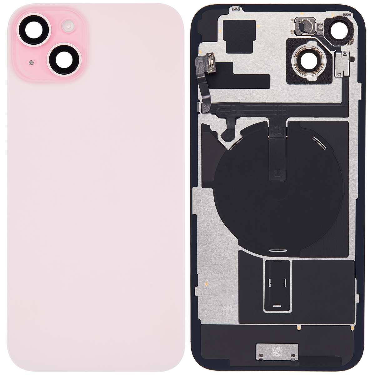 Iphone 15 Plus ile Uyumlu Arka Cam Çelik Plakalı Kablosuz NFC Şarj MagSafe Mıknatıs ve El Feneri Esnek ile Uyumlu Full Rose - Görsel 2