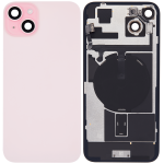 Iphone 15 Plus ile Uyumlu Arka Cam Çelik Plakalı Kablosuz NFC Şarj MagSafe Mıknatıs ve El Feneri Esnek ile Uyumlu Full Rose - Görsel 2
