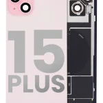 Iphone 15 Plus ile Uyumlu Arka Cam Çelik Plakalı Kablosuz NFC Şarj MagSafe Mıknatıs ve El Feneri Esnek ile Uyumlu Full Rose