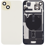 Iphone 15 Plus ile Uyumlu Arka Cam Çelik Plakalı Kablosuz NFC Şarj MagSafe Mıknatıs ve El Feneri Esnek ile Uyumlu Full Sarı - Görsel 2