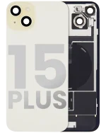 Iphone 15 Plus ile Uyumlu Arka Cam Çelik Plakalı Kablosuz NFC Şarj MagSafe Mıknatıs ve El Feneri Esnek ile Uyumlu Full Sarı