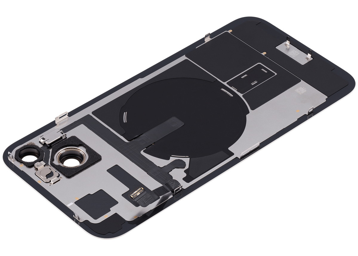Iphone 15 Plus ile Uyumlu Arka Cam Çelik Plakalı Kablosuz NFC Şarj MagSafe Mıknatıs ve El Feneri Esnek ile Uyumlu Full Sarı - Görsel 5