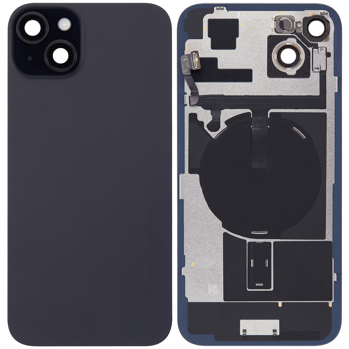 Iphone 15 Plus ile Uyumlu Arka Cam Çelik Plakalı Kablosuz NFC Şarj MagSafe Mıknatıs ve El Feneri Esnek ile Uyumlu Full Siyah - Görsel 2