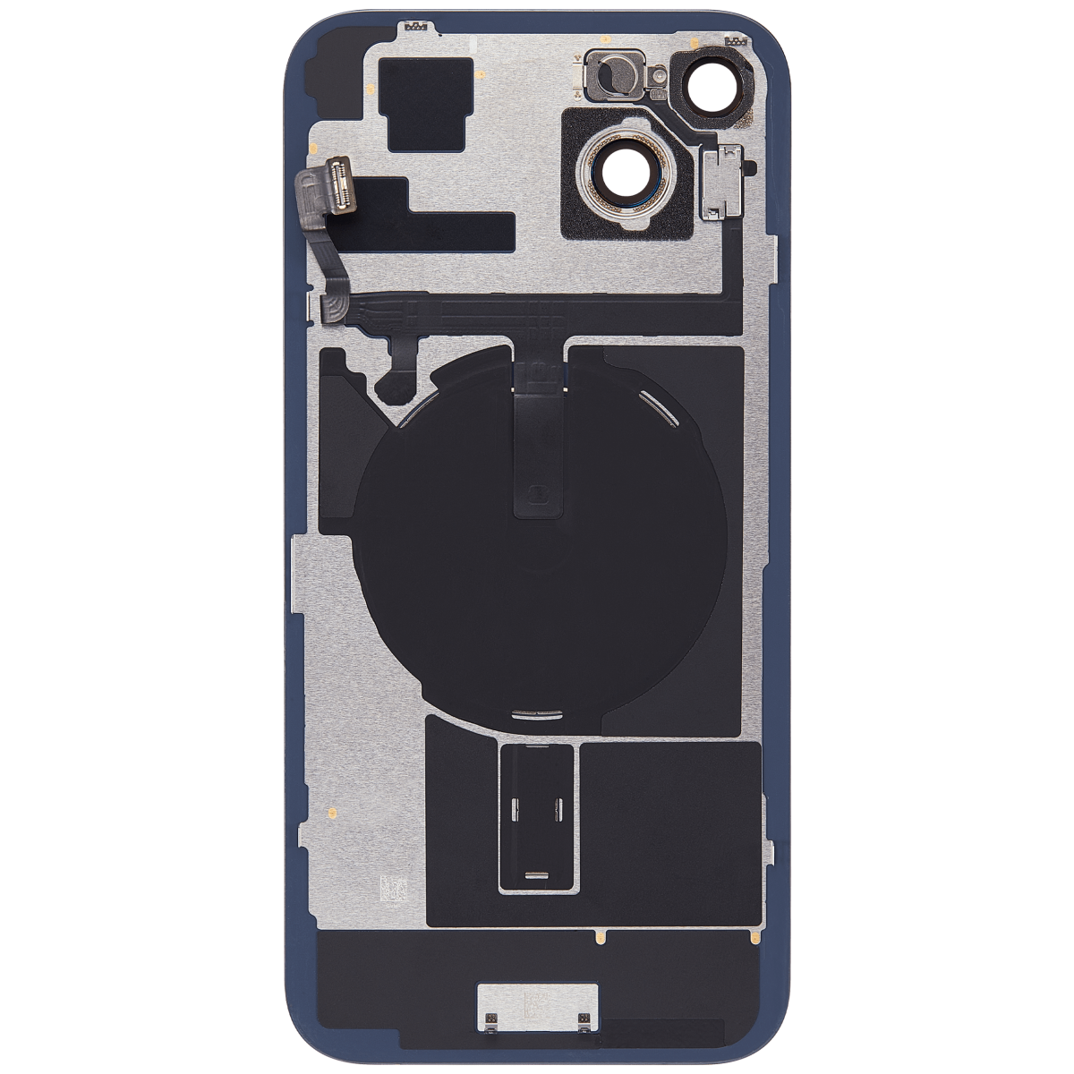 Iphone 15 Plus ile Uyumlu Arka Cam Çelik Plakalı Kablosuz NFC Şarj MagSafe Mıknatıs ve El Feneri Esnek ile Uyumlu Full Siyah - Görsel 3