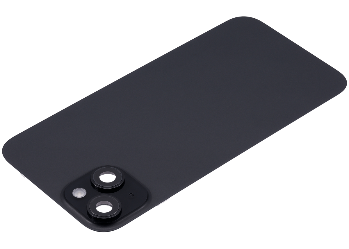 Iphone 15 Plus ile Uyumlu Arka Cam Çelik Plakalı Kablosuz NFC Şarj MagSafe Mıknatıs ve El Feneri Esnek ile Uyumlu Full Siyah - Görsel 4