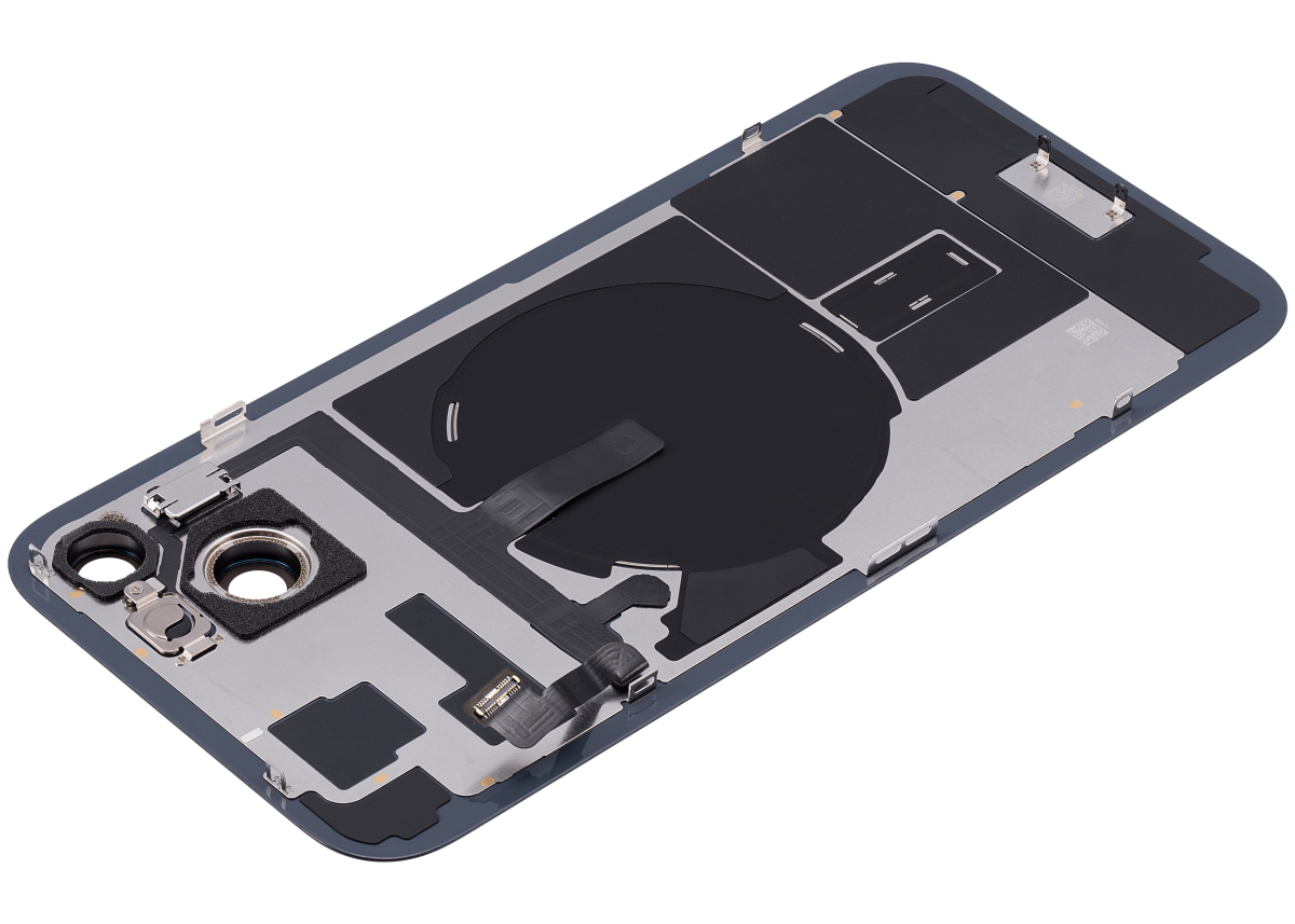 Iphone 15 Plus ile Uyumlu Arka Cam Çelik Plakalı Kablosuz NFC Şarj MagSafe Mıknatıs ve El Feneri Esnek ile Uyumlu Full Siyah - Görsel 5