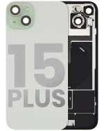Iphone 15 Plus ile Uyumlu Arka Cam Çelik Plakalı Kablosuz NFC Şarj MagSafe Mıknatıs ve El Feneri Esnek ile Uyumlu Full Yeşil