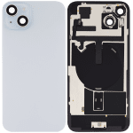Iphone 15 Plus ile Uyumlu Arka Cam Çelik Plakalı Kablosuz NFC Şarj MagSafe Mıknatıs ve El Feneri Esnek ile Uyumlu  Mavi