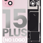 Iphone 15 Plus ile Uyumlu Arka Cam Çelik Plakalı Kablosuz NFC Şarj MagSafe Mıknatıs ve El Feneri Esnek ile Uyumlu  Rose