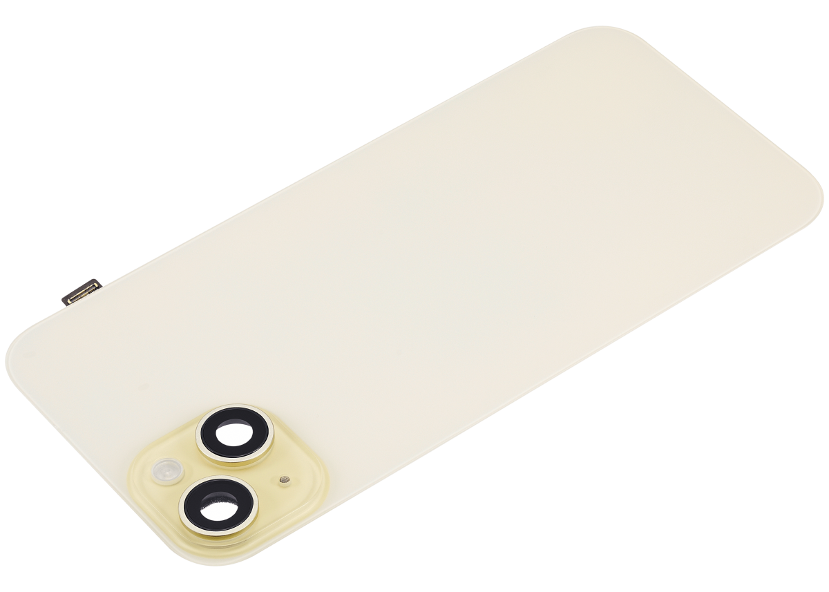 Iphone 15 Plus ile Uyumlu Arka Cam Çelik Plakalı Kablosuz NFC Şarj MagSafe Mıknatıs ve El Feneri Esnek ile Uyumlu  Sarı - Görsel 3