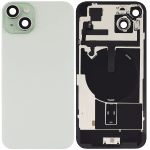 Iphone 15 Plus ile Uyumlu Arka Cam Çelik Plakalı Kablosuz NFC Şarj MagSafe Mıknatıs ve El Feneri Esnek ile Uyumlu  Yeşil