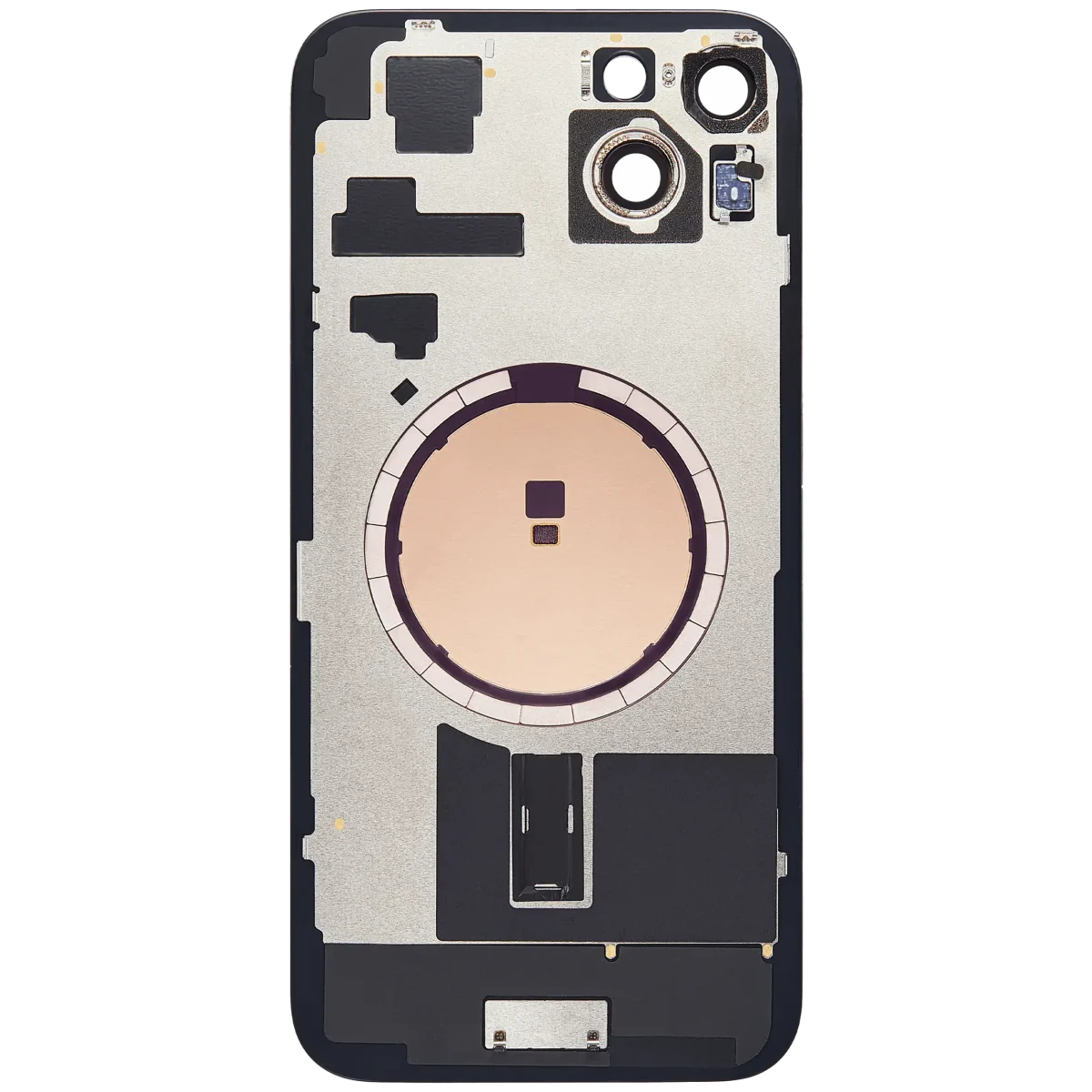 Iphone 15 Plus ile Uyumlu Arka Cam Çelik Plakalı MagSafe Mıknatıs Önceden Takılmış Kapak  Rose - Görsel 3