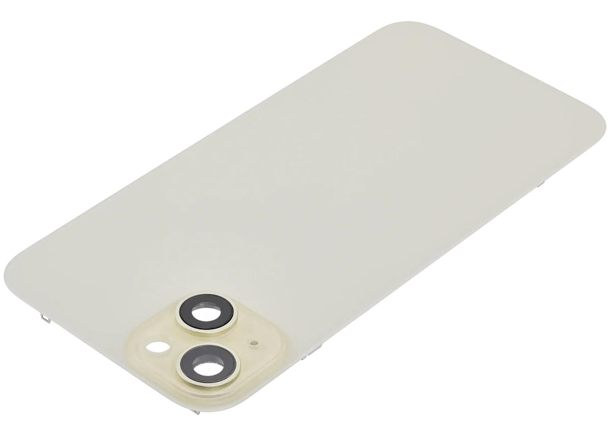Iphone 15 Plus ile Uyumlu Arka Cam Çelik Plakalı MagSafe Mıknatıs Önceden Takılmış Kapak  Sarı - Görsel 3