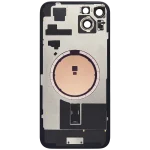 Iphone 15 Plus ile Uyumlu Arka Cam Çelik Plakalı MagSafe Mıknatıs Önceden Takılmış Kapak  Siyah - Görsel 3