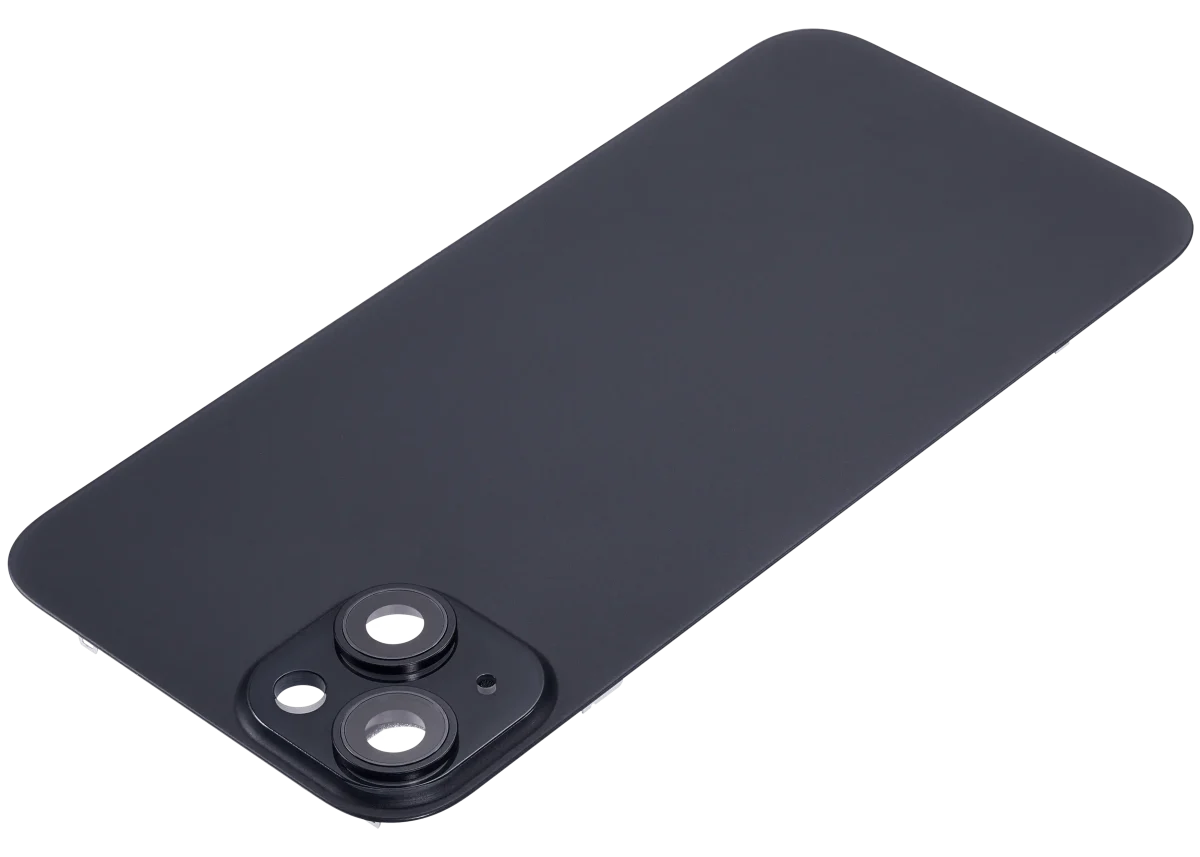Iphone 15 Plus ile Uyumlu Arka Cam Çelik Plakalı MagSafe Mıknatıs Önceden Takılmış Kapak  Siyah - Görsel 4
