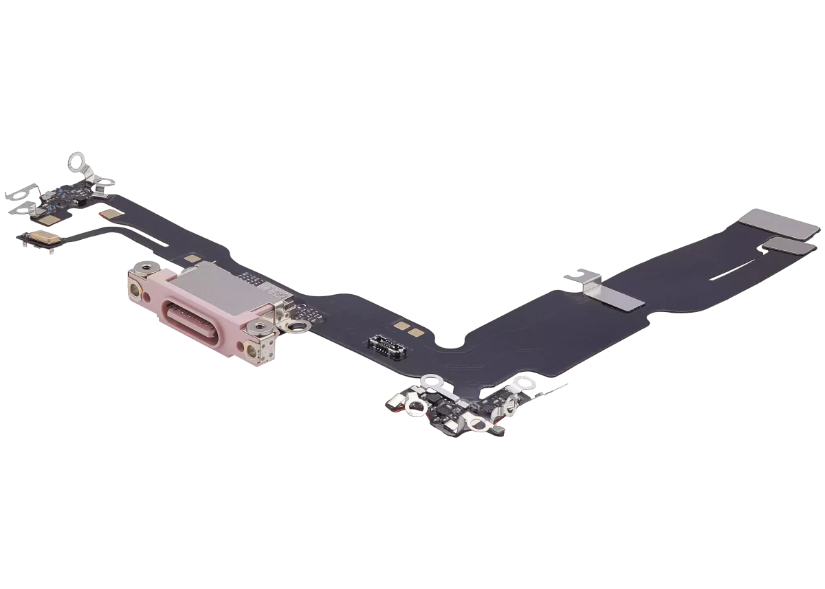Iphone 15 Plus ile Uyumlu Şarj Portu Esnek Kablosu Aftermarket Plus Rose ile Uyumlu - Görsel 3