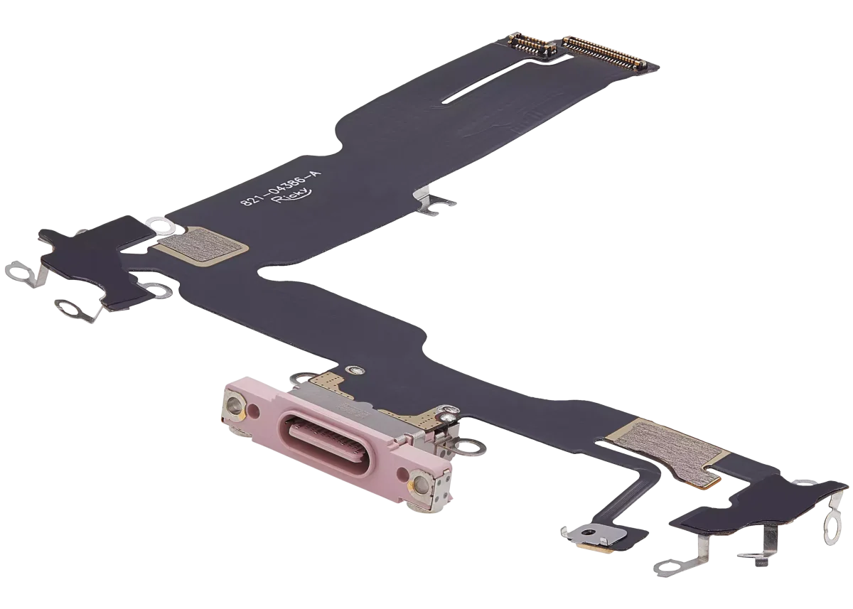 Iphone 15 Plus ile Uyumlu Şarj Portu Esnek Kablosu Aftermarket Plus Rose ile Uyumlu - Görsel 4
