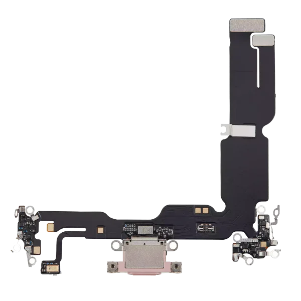 Iphone 15 Plus ile Uyumlu Şarj Portu Esnek Kablosu Aftermarket Plus Rose ile Uyumlu