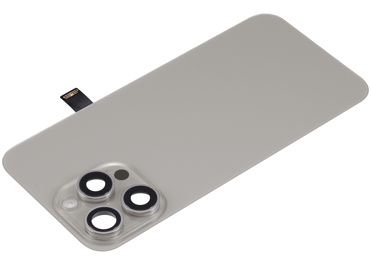 Iphone 15 Pro Max ile Uyumlu Arka Cam Çelik Plakalı Kablosuz NFC Şarj MagSafe Mıknatıs ve El Feneri Esnek ile Uyumlu  Doğal Titanyum - Görsel 3