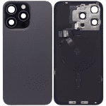 Iphone 15 Pro Max ile Uyumlu Arka Cam Çelik Plakalı Kablosuz NFC Şarj MagSafe Mıknatıs ve El Feneri Esnek ile Uyumlu Full A Sınıfı Siyah Titanyum - Görsel 2