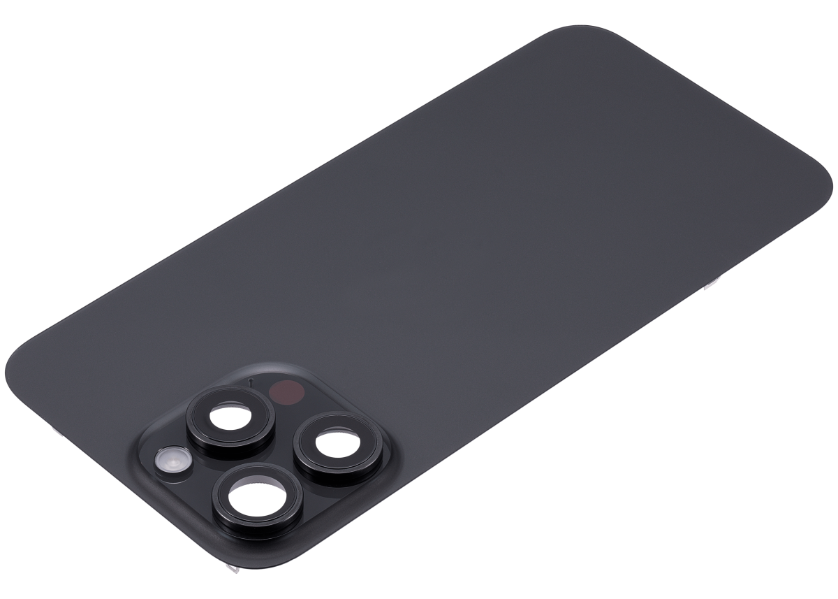 Iphone 15 Pro Max ile Uyumlu Arka Cam Çelik Plakalı Kablosuz NFC Şarj MagSafe Mıknatıs ve El Feneri Esnek ile Uyumlu Full A Sınıfı Siyah Titanyum - Görsel 4