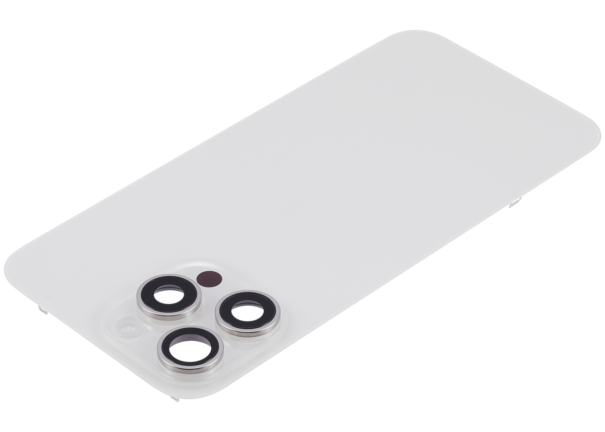 Iphone 15 Pro Max ile Uyumlu Arka Cam Çelik Plakalı Kablosuz NFC Şarj MagSafe Mıknatıs ve El Feneri Esnek ile Uyumlu Full Beyaz Titanyum - Görsel 4