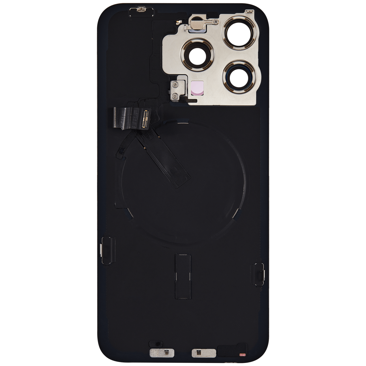 Iphone 15 Pro Max ile Uyumlu Arka Cam Çelik Plakalı Kablosuz NFC Şarj MagSafe Mıknatıs ve El Feneri Esnek ile Uyumlu Full Doğal Titanyum - Görsel 3