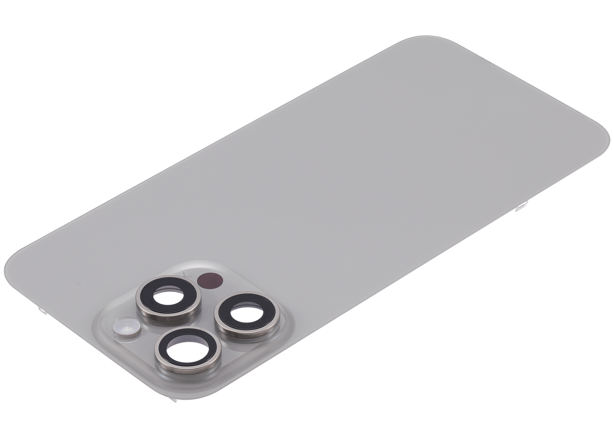 Iphone 15 Pro Max ile Uyumlu Arka Cam Çelik Plakalı Kablosuz NFC Şarj MagSafe Mıknatıs ve El Feneri Esnek ile Uyumlu Full Doğal Titanyum - Görsel 4