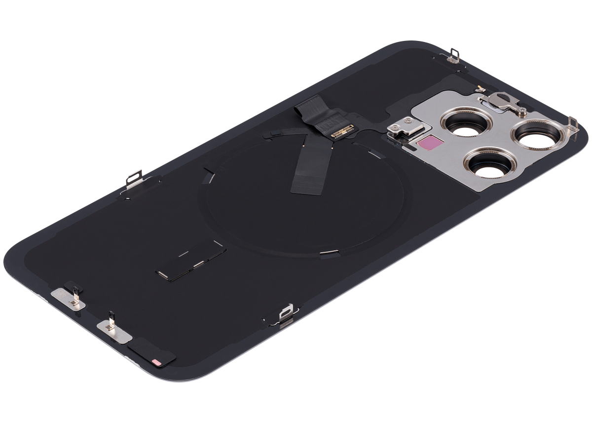 Iphone 15 Pro Max ile Uyumlu Arka Cam Çelik Plakalı Kablosuz NFC Şarj MagSafe Mıknatıs ve El Feneri Esnek ile Uyumlu Full Doğal Titanyum - Görsel 5