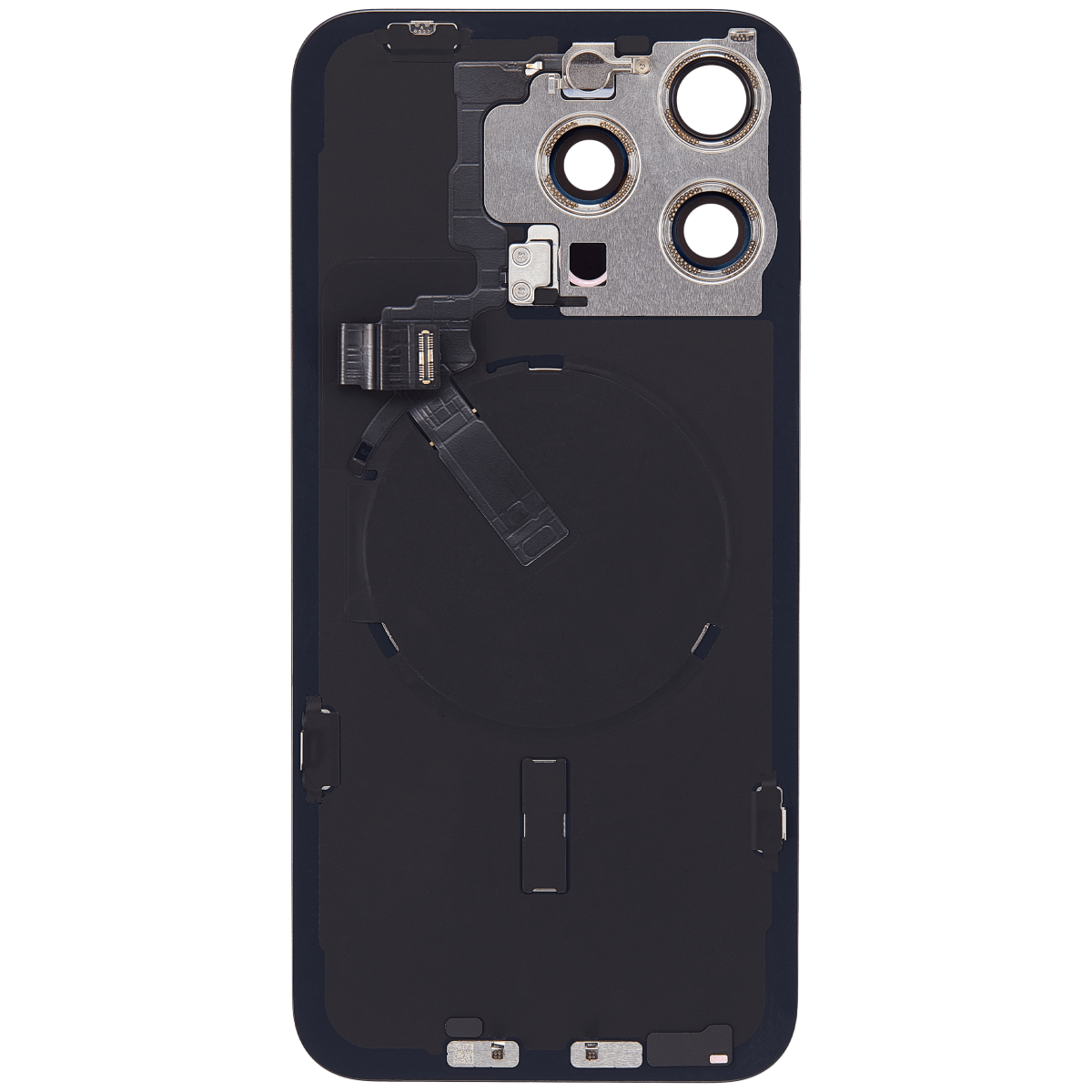 Iphone 15 Pro Max ile Uyumlu Arka Cam Çelik Plakalı Kablosuz NFC Şarj MagSafe Mıknatıs ve El Feneri Esnek ile Uyumlu Full Mavi Titanyum - Görsel 3