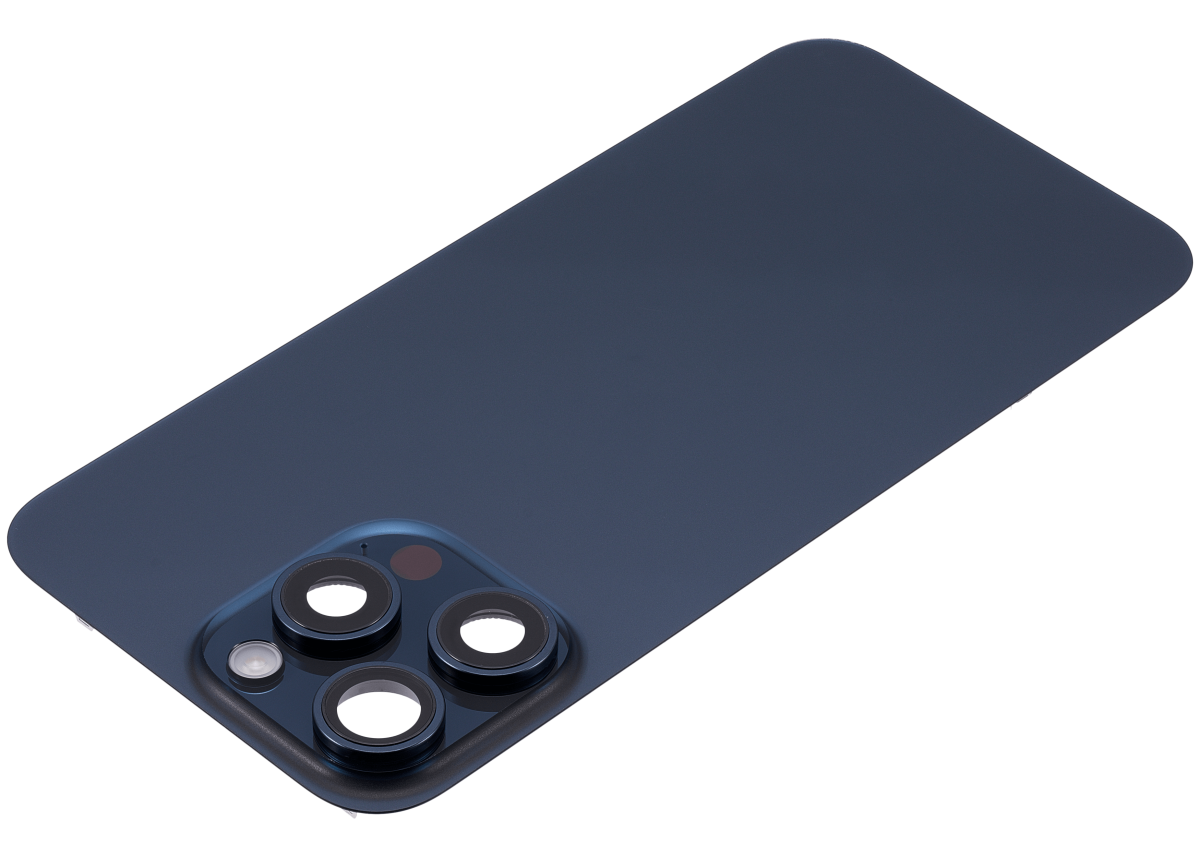 Iphone 15 Pro Max ile Uyumlu Arka Cam Çelik Plakalı Kablosuz NFC Şarj MagSafe Mıknatıs ve El Feneri Esnek ile Uyumlu Full Mavi Titanyum - Görsel 4