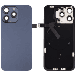 Iphone 15 Pro Max ile Uyumlu Arka Cam Çelik Plakalı Kablosuz NFC Şarj MagSafe Mıknatıs ve El Feneri Esnek ile Uyumlu  Mavi Titanyum