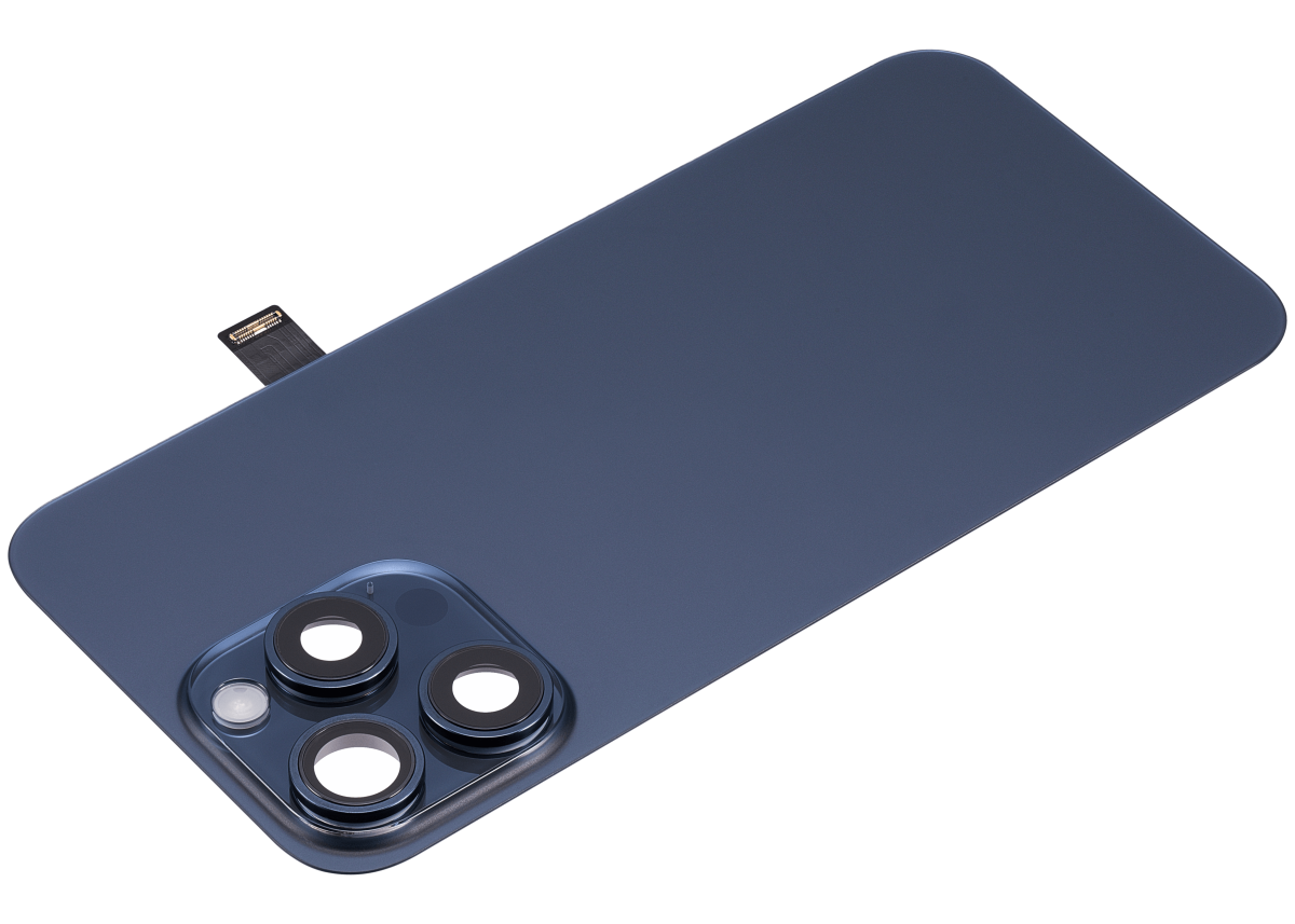 Iphone 15 Pro Max ile Uyumlu Arka Cam Çelik Plakalı Kablosuz NFC Şarj MagSafe Mıknatıs ve El Feneri Esnek ile Uyumlu  Mavi Titanyum - Görsel 3
