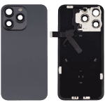 Iphone 15 Pro Max ile Uyumlu Arka Cam Çelik Plakalı Kablosuz NFC Şarj MagSafe Mıknatıs ve El Feneri Esnek ile Uyumlu  Siyah Titanyum