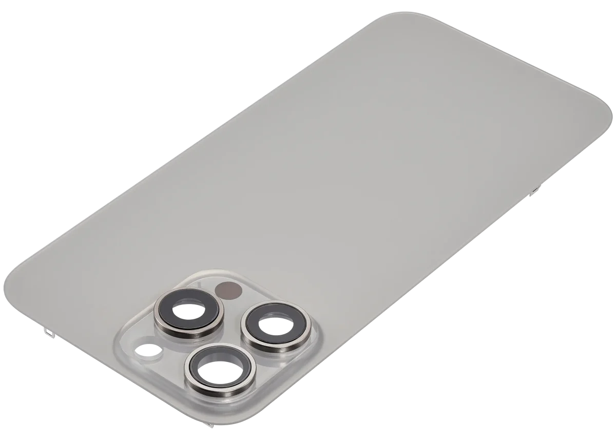 Iphone 15 Pro Max ile Uyumlu Arka Cam Çelik Plakalı MagSafe Mıknatıs Önceden Takılmış Kapak  Doğal Titanyum - Görsel 4