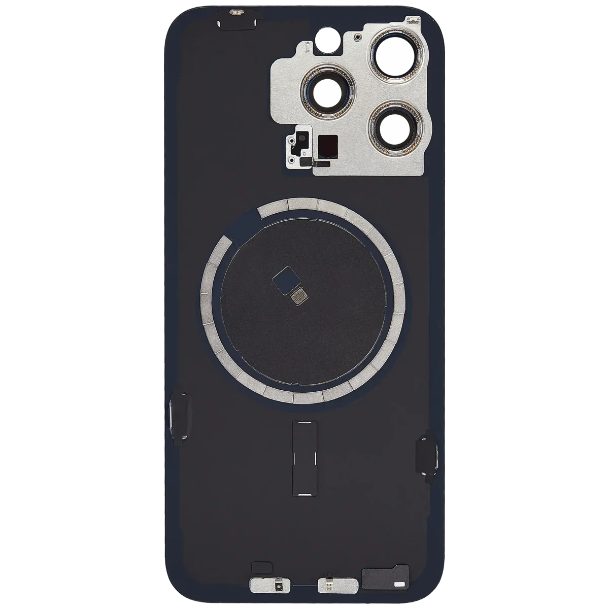Iphone 15 Pro Max ile Uyumlu Arka Cam Çelik Plakalı MagSafe Mıknatıs Önceden Takılmış Kapak  Mavi Titanyum - Görsel 2