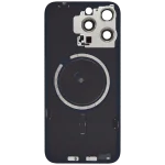 Iphone 15 Pro Max ile Uyumlu Arka Cam Çelik Plakalı MagSafe Mıknatıs Önceden Takılmış Kapak  Mavi Titanyum - Görsel 2