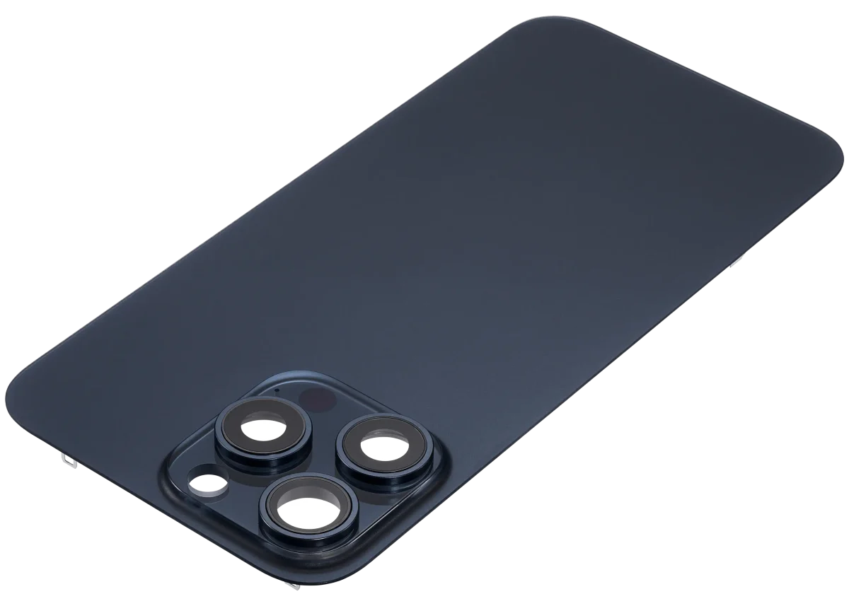 Iphone 15 Pro Max ile Uyumlu Arka Cam Çelik Plakalı MagSafe Mıknatıs Önceden Takılmış Kapak  Mavi Titanyum - Görsel 3