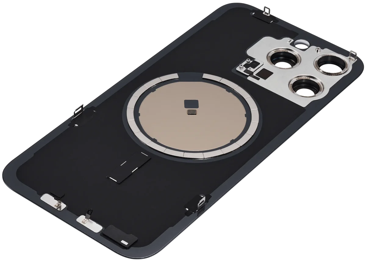 Iphone 15 Pro Max ile Uyumlu Arka Cam Çelik Plakalı MagSafe Mıknatıs Önceden Takılmış Kapak  Mavi Titanyum - Görsel 4