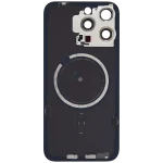 Iphone 15 Pro Max ile Uyumlu Arka Cam Çelik Plakalı MagSafe Mıknatıs Önceden Takılmış Kapak  Siyah Titanyum - Görsel 2