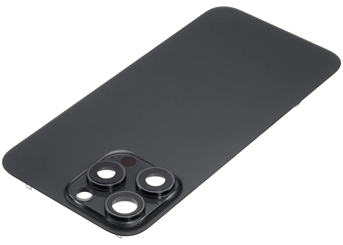 Iphone 15 Pro Max ile Uyumlu Arka Cam Çelik Plakalı MagSafe Mıknatıs Önceden Takılmış Kapak  Siyah Titanyum - Görsel 3