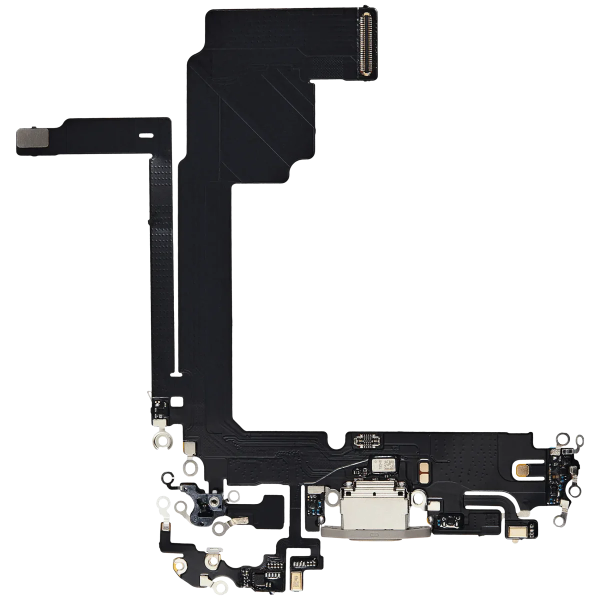 Iphone 15 Pro Max ile Uyumlu Şarj Portu Esnek Kablosu Aftermarket Plus Doğal Titanyum ile Uyumlu