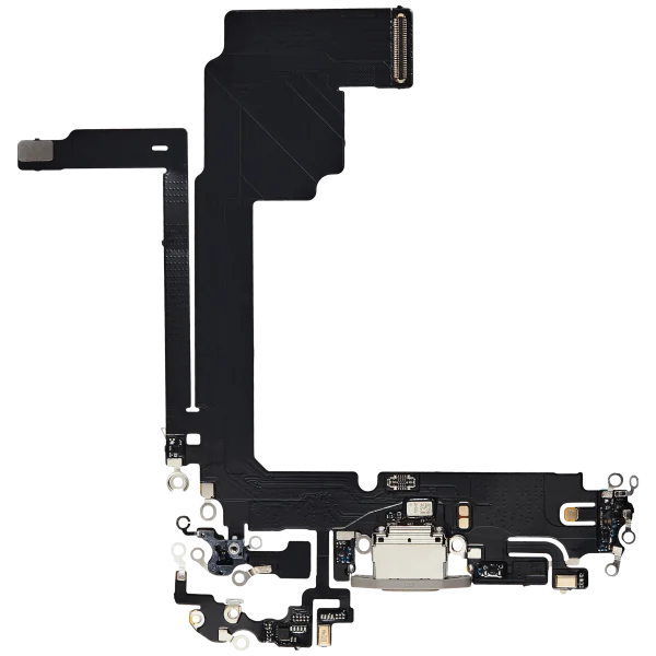 Iphone 15 Pro Max ile Uyumlu Şarj Portu Esnek Kablosu Aftermarket Plus Doğal Titanyum ile Uyumlu