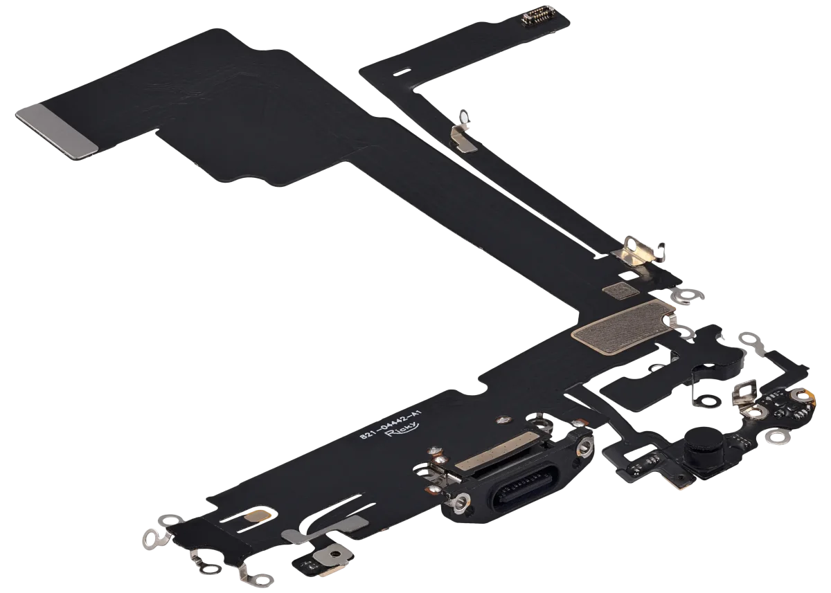Iphone 15 Pro Max ile Uyumlu Şarj Portu Esnek Kablosu Aftermarket Plus Siyah Titanyum ile Uyumlu - Görsel 5