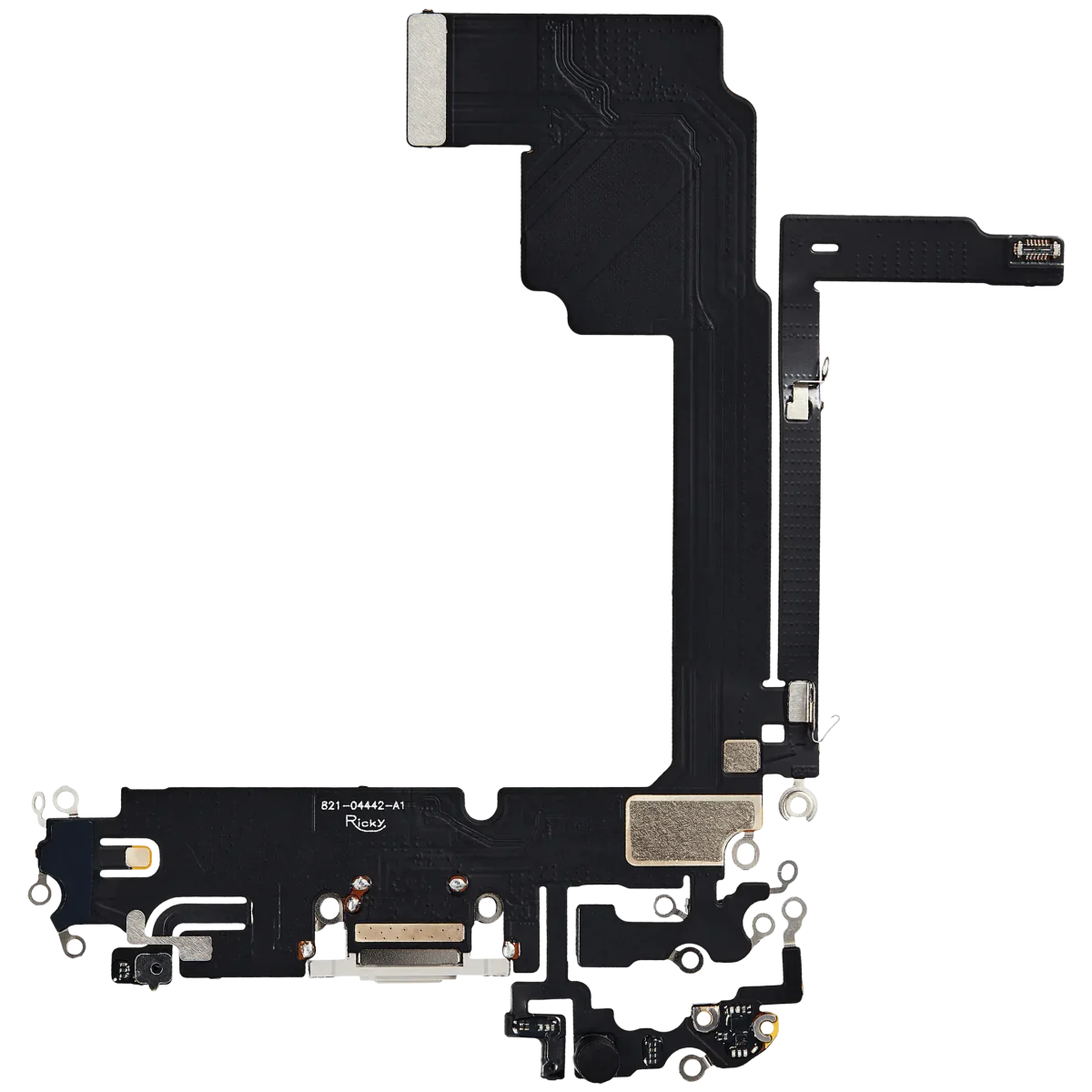 Iphone 15 Pro Max ile Uyumlu Şarj Portu Esnek Kablosu Aftermarket Plus ile Uyumlu Beyaz Titanyum - Görsel 3